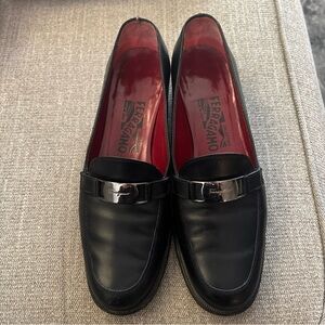 Salvatore Ferragamo Black Leather Loafers Italy 6.5